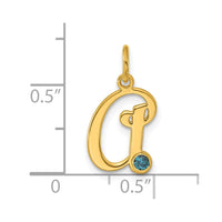 10k Yellow Gold Initial with Birthstone Charm