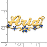 10k Yellow Gold Epoxy Flower Name Plate