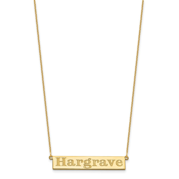 10k Yellow Gold 7-9 Letter Name Bar Necklace