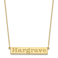 10k Yellow Gold 7-9 Letter Name Bar Necklace