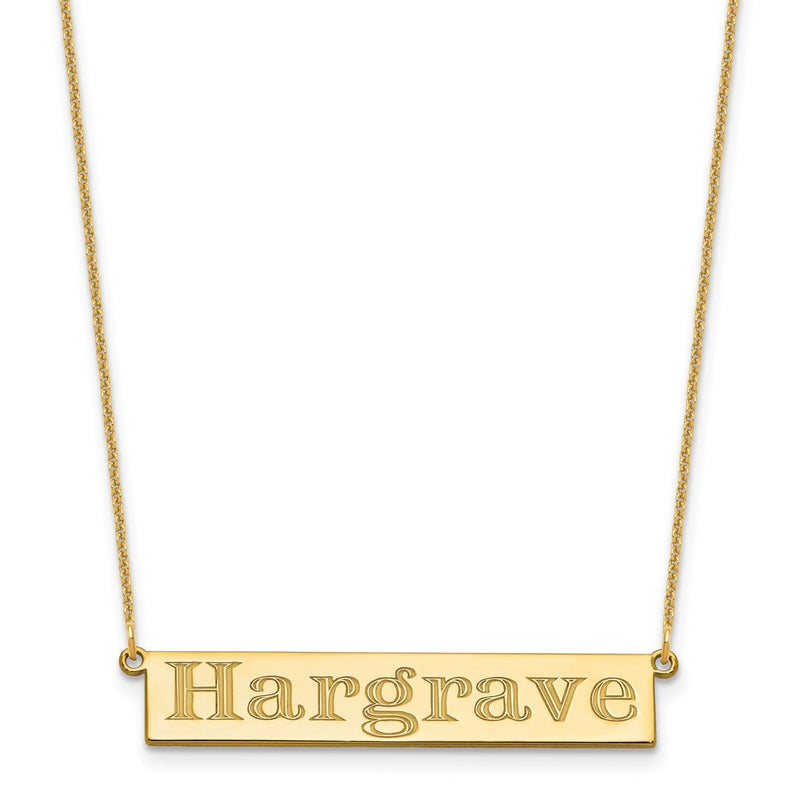 10k Yellow Gold 7-9 Letter Name Bar Necklace