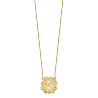 10k Yellow Gold Etched Monogram Necklace