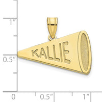 10k Yellow Gold Personalized Megaphone Pendant