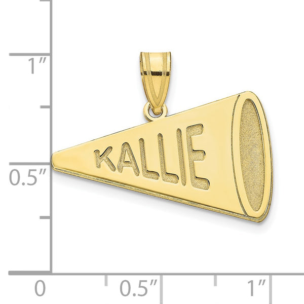 10k Yellow Gold Personalized Megaphone Pendant
