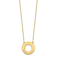 10k Yellow Gold Circle with 1 Name Necklace