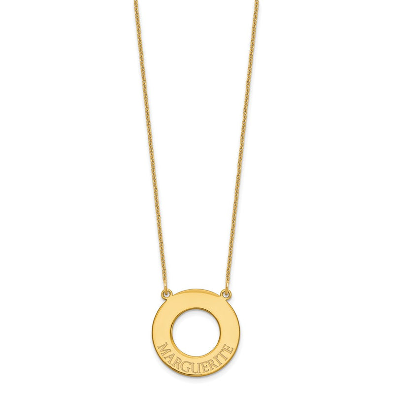 10k Yellow Gold Circle with 1 Name Necklace