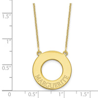 10k Yellow Gold Circle with 1 Name Necklace