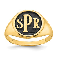 10k Yellow Gold with Epoxy Monogram Ring