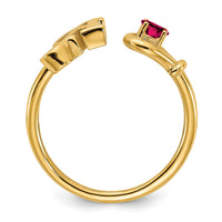 10KY Letter A with Birthstone Ring