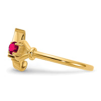 10KY Letter A with Birthstone Ring
