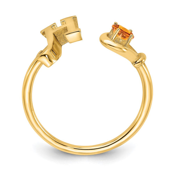 10KY Letter H with Birthstone Ring