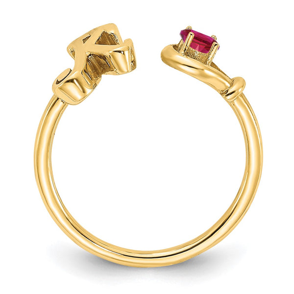 10KY Letter K with Birthstone Ring