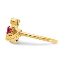 10KY Letter K with Birthstone Ring