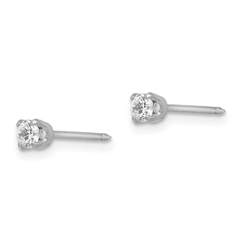 Inverness 18k White 3mm CZ Earrings