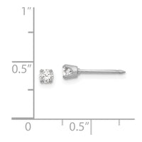 Inverness 18k White 3mm CZ Earrings