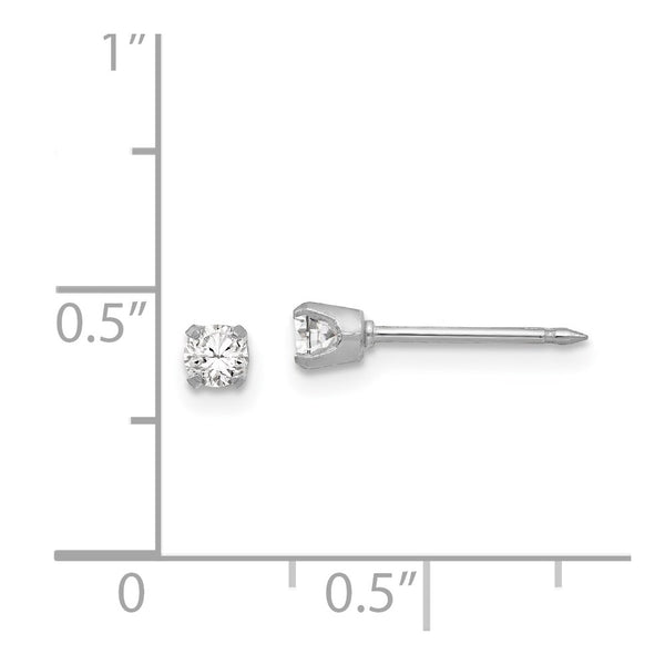 Inverness 18k White 3mm CZ Earrings