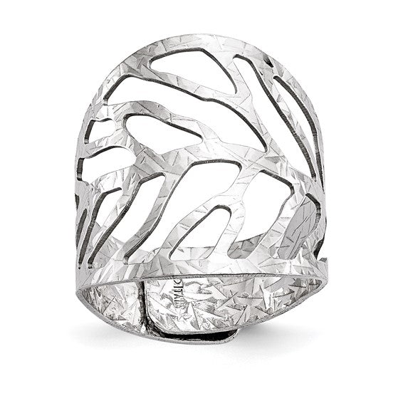 Leslie's Sterling Silver Rhodium-Plated Adjustable Ring