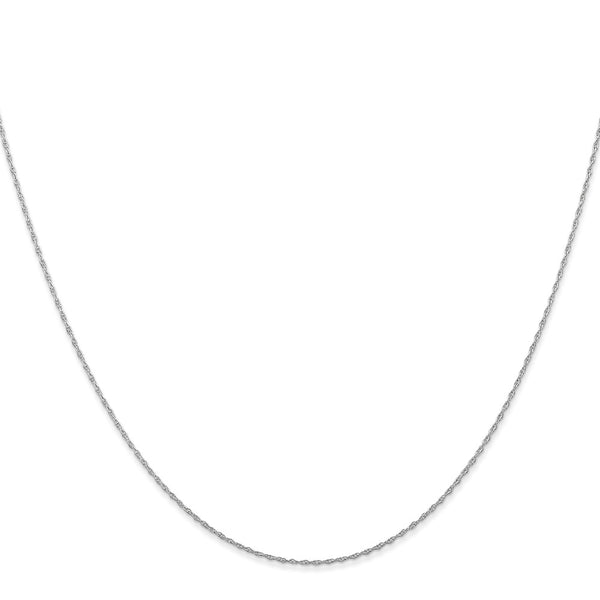14k White Gold .5 mm Carded Cable Rope Chain