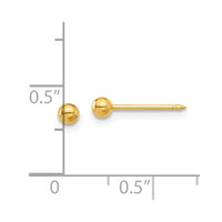 Inverness Stainless Steel 24K Gold-plated 3mm Ball Post Earrings