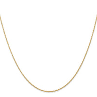 14k .7 mm Carded Cable Rope Chain