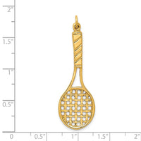 14K 3D Tennis Racquet Pendant