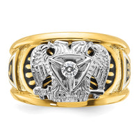 14ktt IBGoodman Men's Enamel & Dia 32nd Scottish Rite Masonic Ring