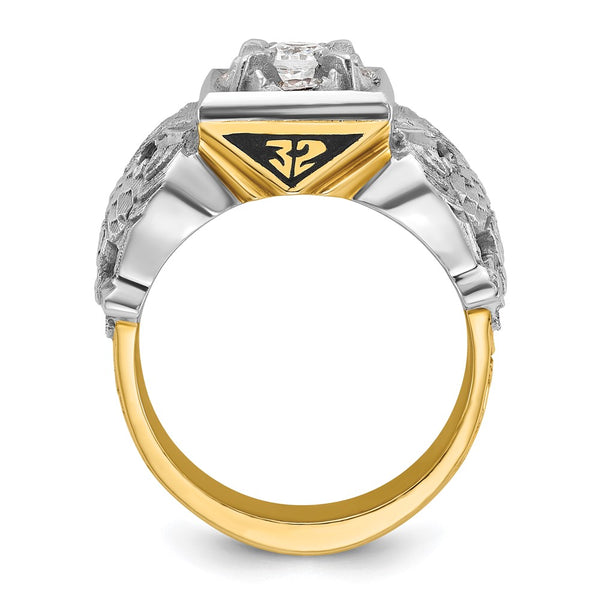 14ktt IBGoodman Men's Textured 32nd Scottish Rite Masonic Ring Mtg