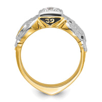 14ktt IBGoodman Men's Enamel & Diamond Eagle Masonic Shriner's Ring