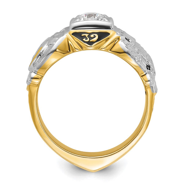 14ktt IBGoodman Men's Enamel & Diamond Eagle Masonic Shriner's Ring