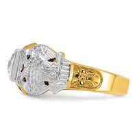 14ktt IBGoodman Men's Enamel & Diamond Eagle Masonic Shriner's Ring