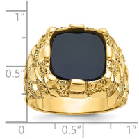 14k IBGoodman Men's Onyx Nugget Complete Ring