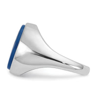 14k White Gold IBGoodman Men's Blue Agate Intaglio Complete Ring