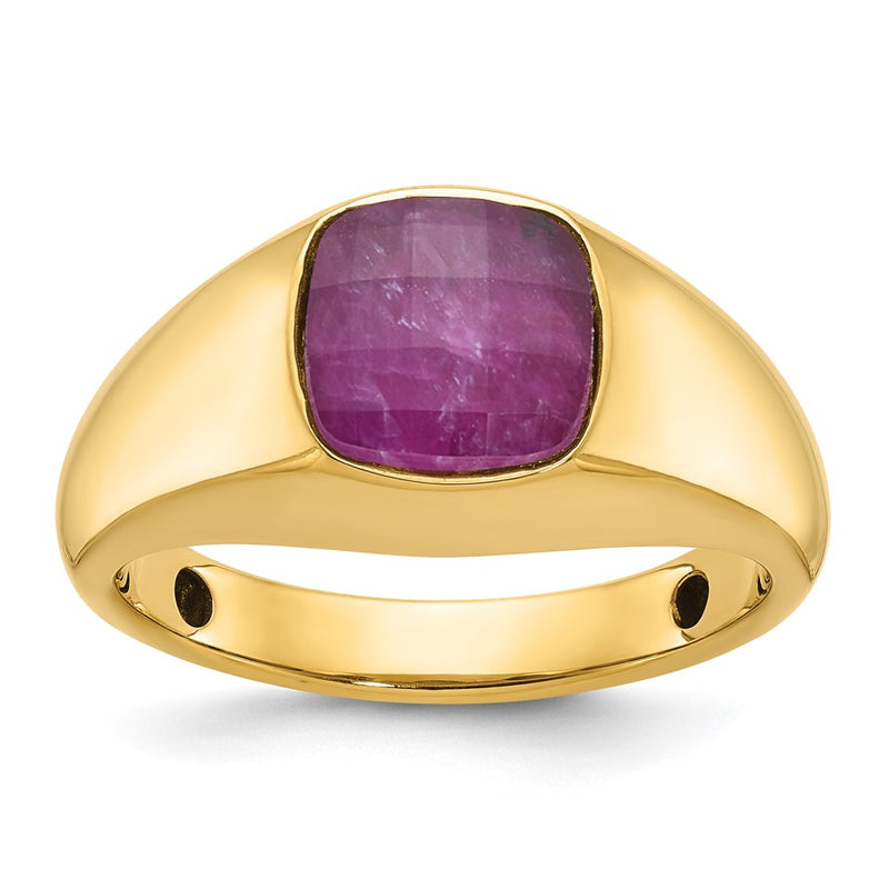14k IBGoodman Men's Ruby Doublet Stone Complete Ring