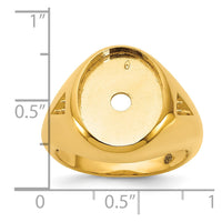 14k IBGoodman Men's Oval Gemstone and Diamond Ring Mounting