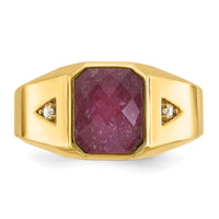 14k IBGoodman Men's Gemstone and Diamond Ring Mounting