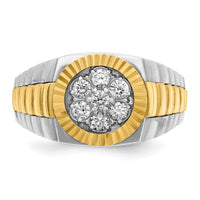 14ktt IBGoodman Men's Polished Satin & Textured Cluster Ring Mounting