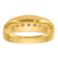 14k w/ White RH IBGoodman Men's Polished/Satin 5-Stone Diamond Ring