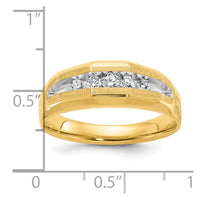 14k w/ White RH IBGoodman Men's Polished/Satin 5-Stone Diamond Ring