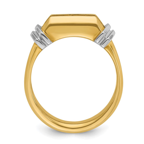 14ktt IBGoodman Men's Polished & Grooved 5-Stone Ring Mounting