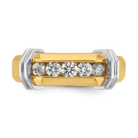 14ktt IBGoodman Men's Polished & Grooved 5-Stone Ring Mounting