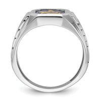14kw IBGoodman Men's Textured Blue Lodge Masonic Ring Mounting