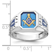 14kw IBGoodman Men's Textured Blue Lodge Masonic Ring Mounting