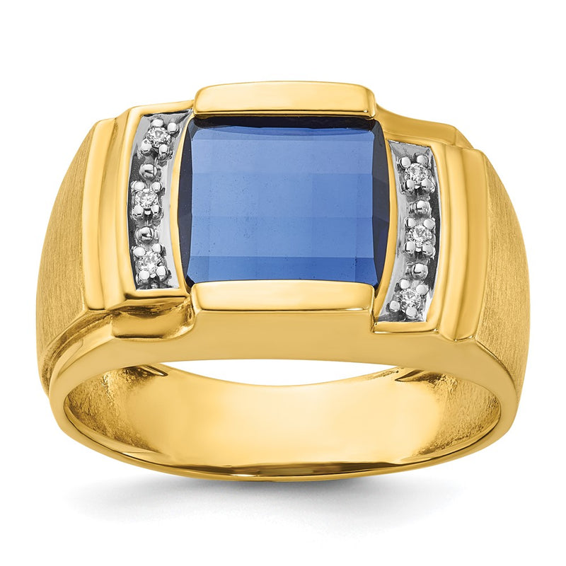 14k IBGoodman Men's Gemstone and Diamond Ring Mounting