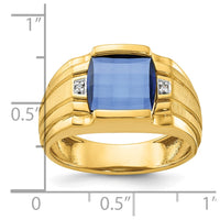 14k IBGoodman Men's Gemstone and Diamond Ring Mounting