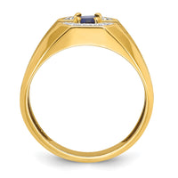 14k IBGoodman Men's Gemstone and Diamond Satin Ring Mounting