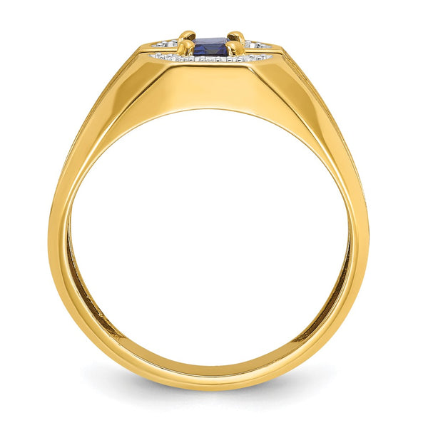 14k IBGoodman Men's Gemstone and Diamond Satin Ring Mounting