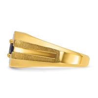 14k IBGoodman Men's Gemstone and Diamond Satin Ring Mounting