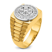 14k Two-tone IBGoodman Men's Polished Satin & Textured Ring Mounting