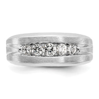 14kw IBGoodman Men's Polished & Brushed 5-Stone Diamond Ring