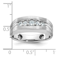 14kw IBGoodman Men's Polished & Brushed 5-Stone Diamond Ring